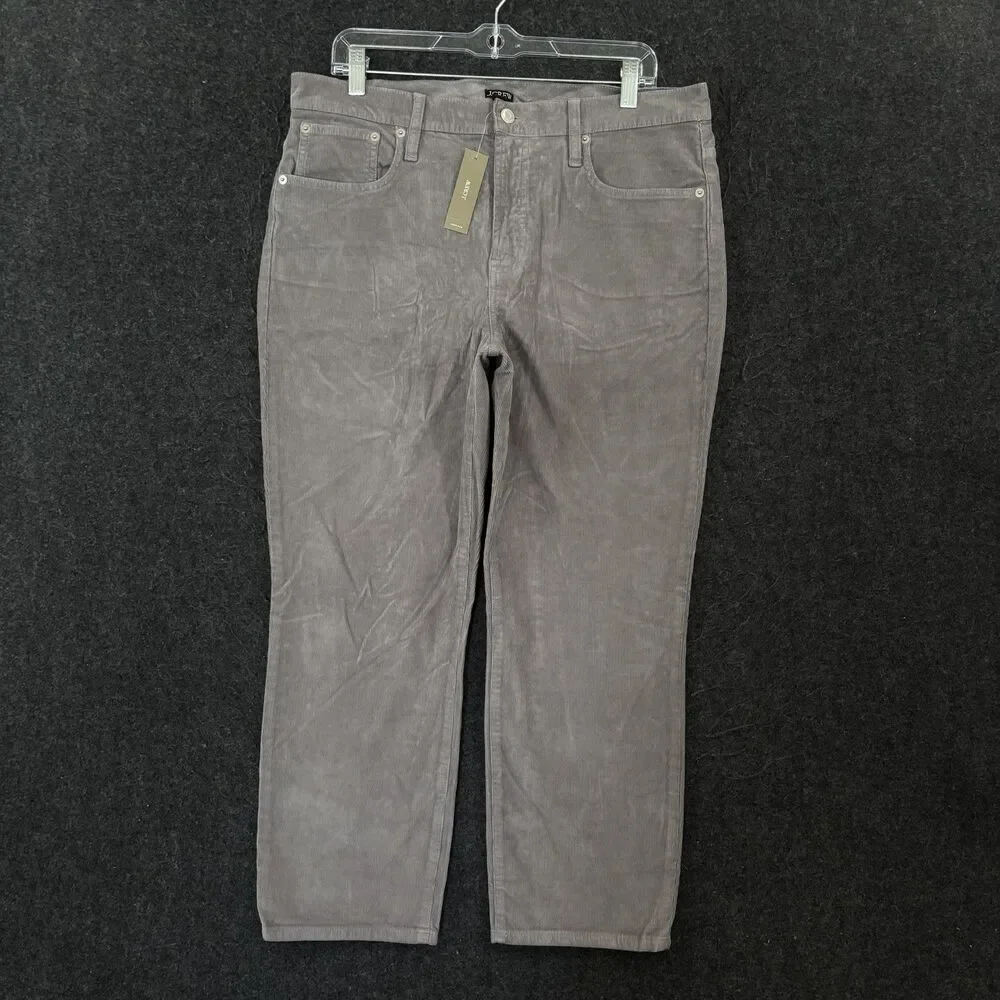 J Crew Pants Womens 32p Gray Corduroy Vintage Slim Fit Straight 5 Pocket Chino
